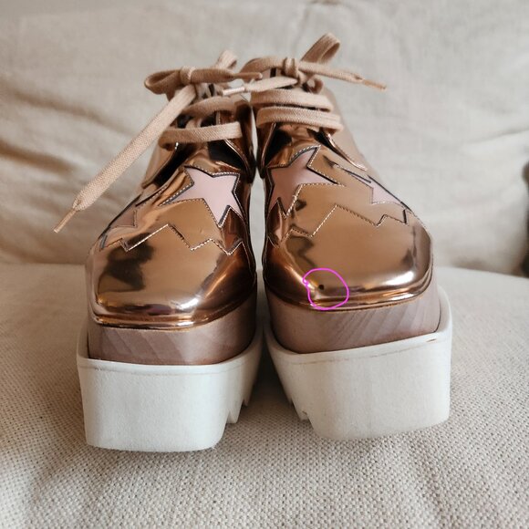 Stella McCartney Elyse Rose Gold Star Platforms - EUC - Picture 12 of 14
